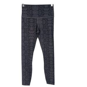 Varley XSmall XS Gray Lets Go Super High Rise Snakeprint Leggings Workout Animal